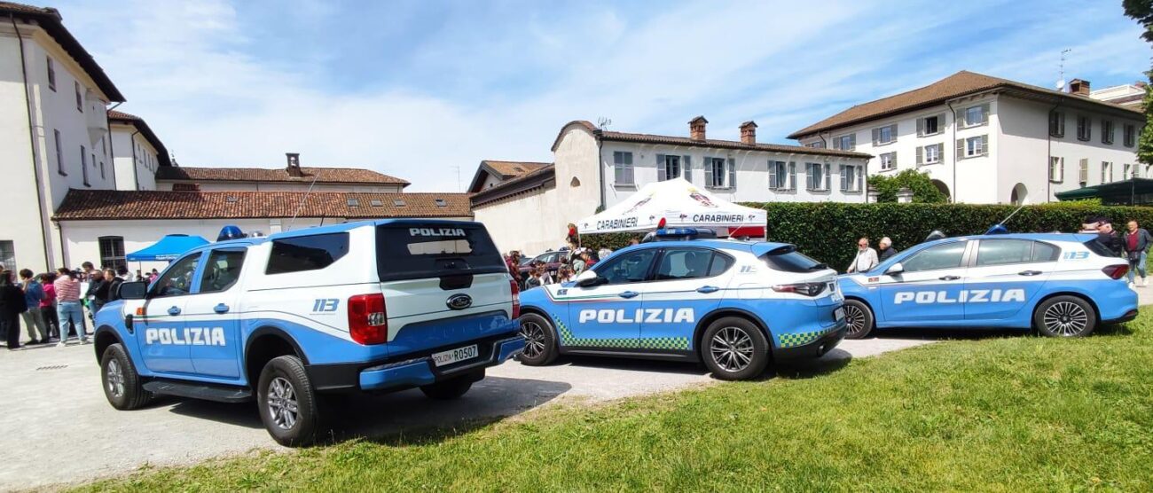 Mezzi della Polizia di Stato a cesano Maderno per Giornata della Legalità