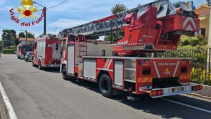 I vigili del fuoco a Usmate Velate