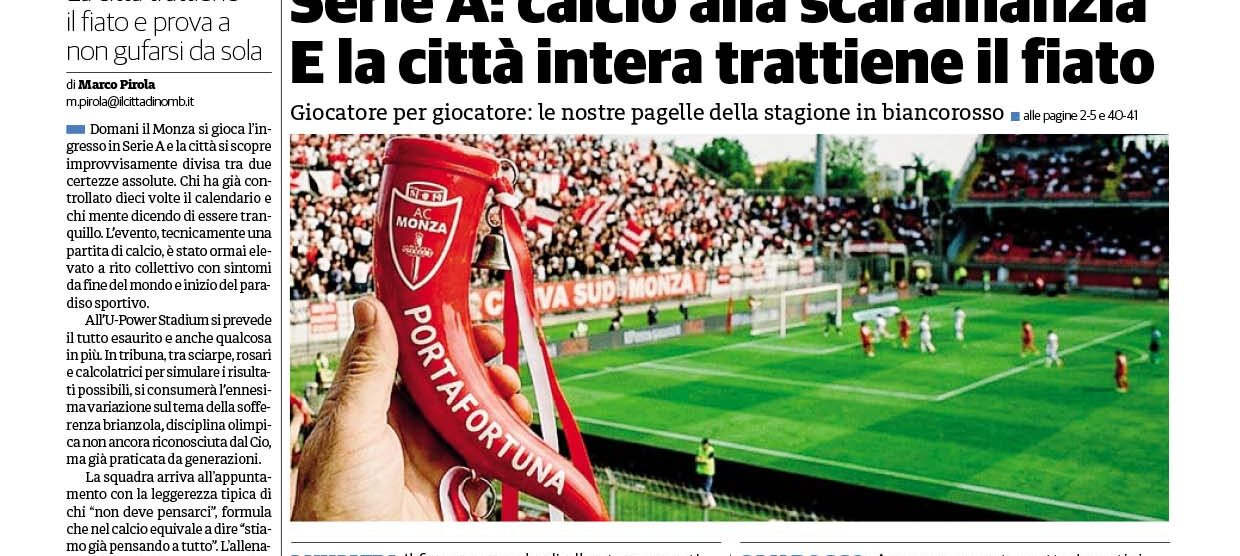 Il Cittadino prima_Monza 28 maggio