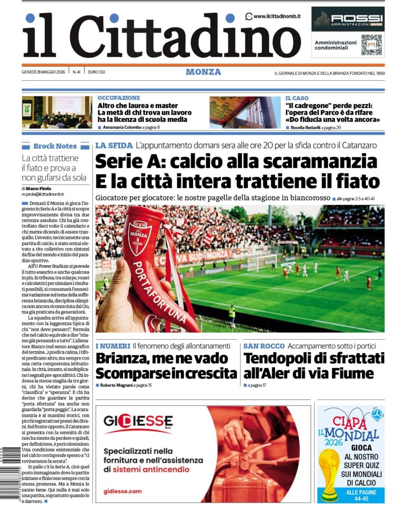 Il Cittadino prima_Monza 28 maggio