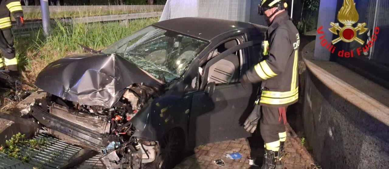 L'auto coinvolta nell'incidente a Sovico