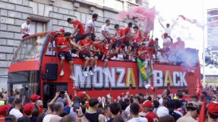 La festa del Monza per il ritorno in serie A