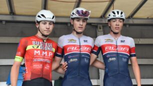 Ciclismo 2026 Podio Monticelli Brusati da sinistra Ferro Matteini Tetoldino