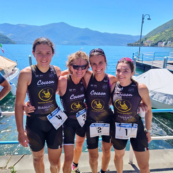Lissone Triathlon 2026 da sinistra llegra Bianucci, Alice Fossati, Valentina Giardini, Roberta Lecchi