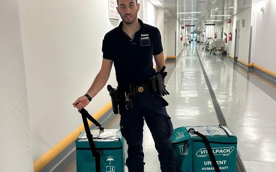 Polizia locale Meda trasporto organi