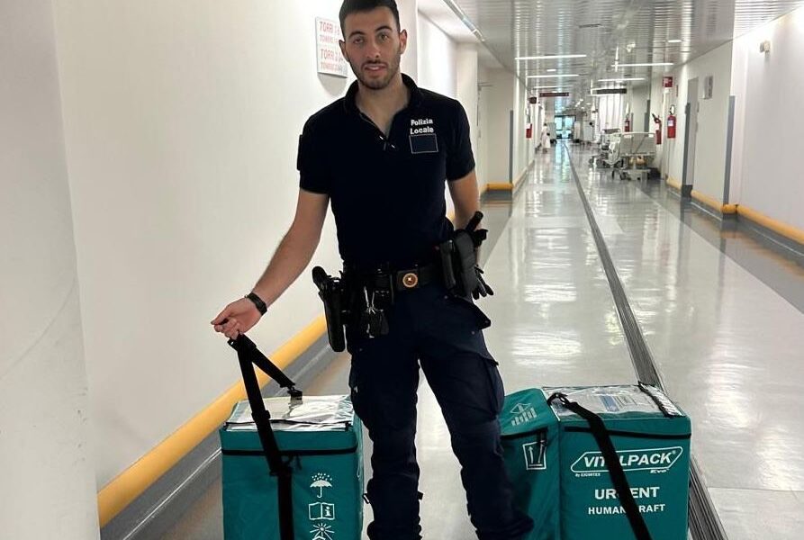 Polizia locale Meda trasporto organi