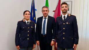 I due nuovi commissari di Polizia con il Questore Cuciti