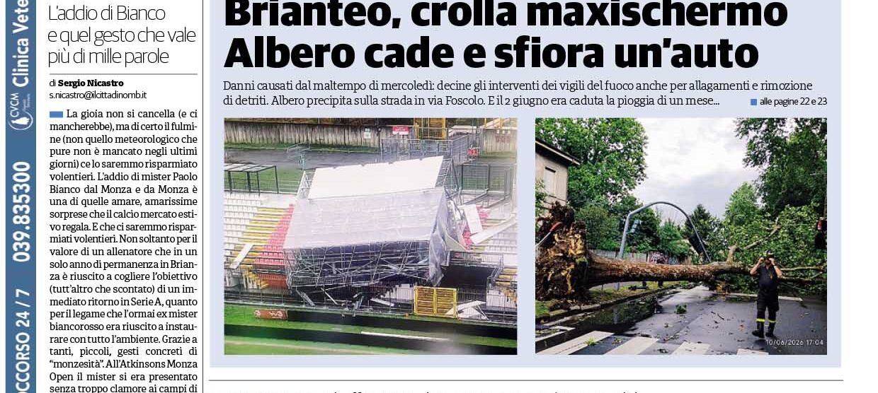 prima Il Cittadino 11 giugno