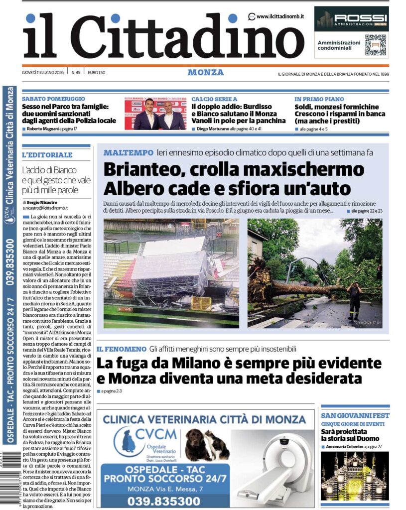 prima Il Cittadino 11 giugno