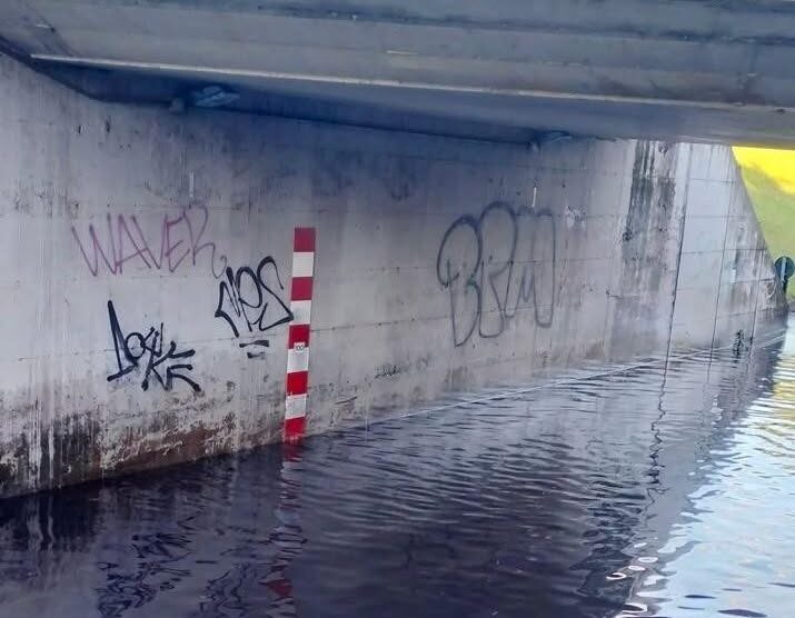 Il sottopasso di Villasanta allagato dopo il maltempo del 10 giugno