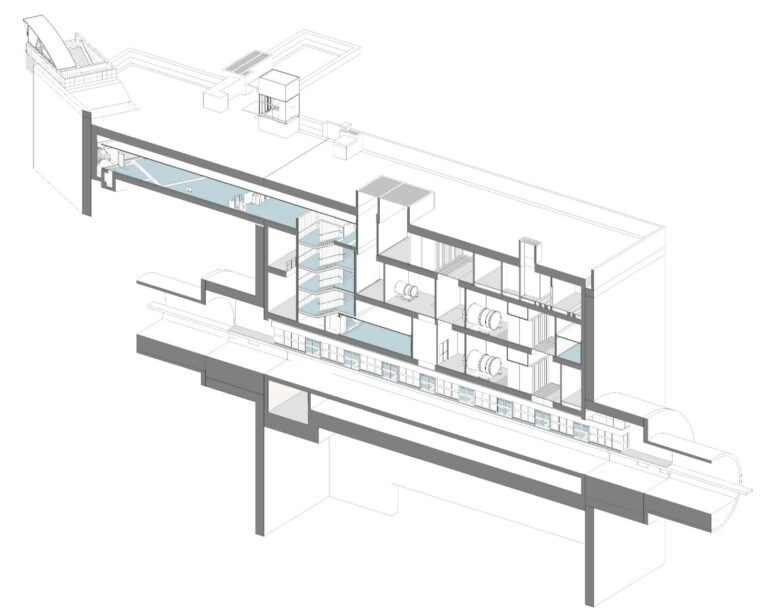 La sezione della stazione M5 in piazza Treno e Trieste