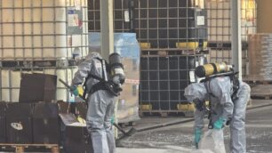 L'intervento dei vigili del fuoco ad Arcore