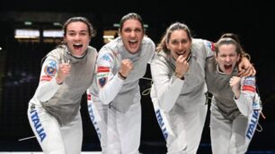 Fioretto Dream Team esultanza Mondiali - foto Federscherma