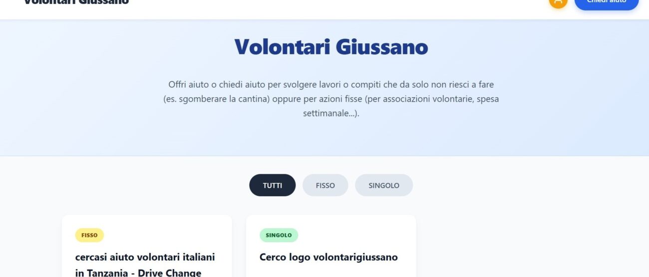 Giussano 2026 portale volontari
