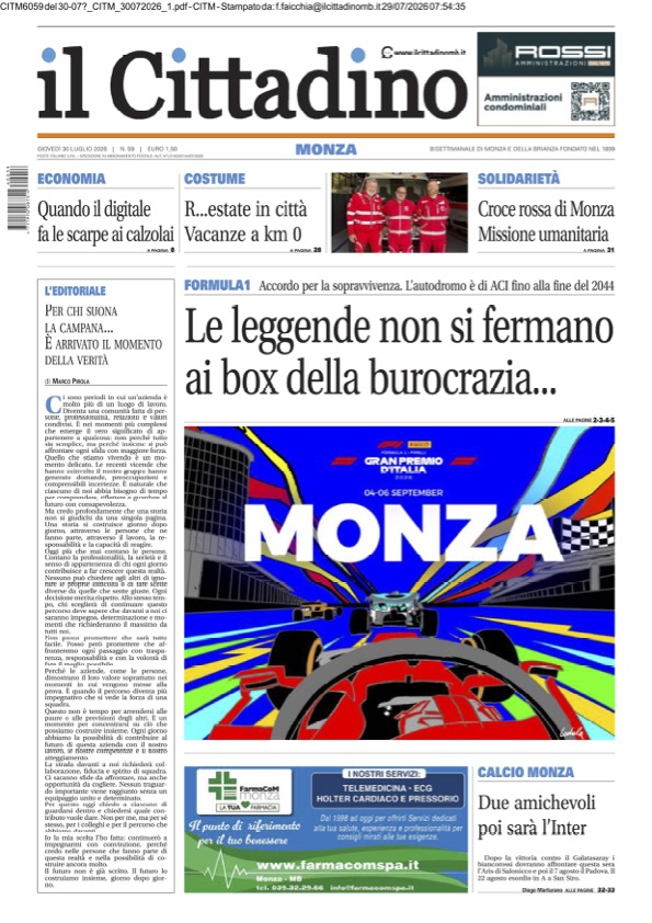 Prima Citt Monza 30lug