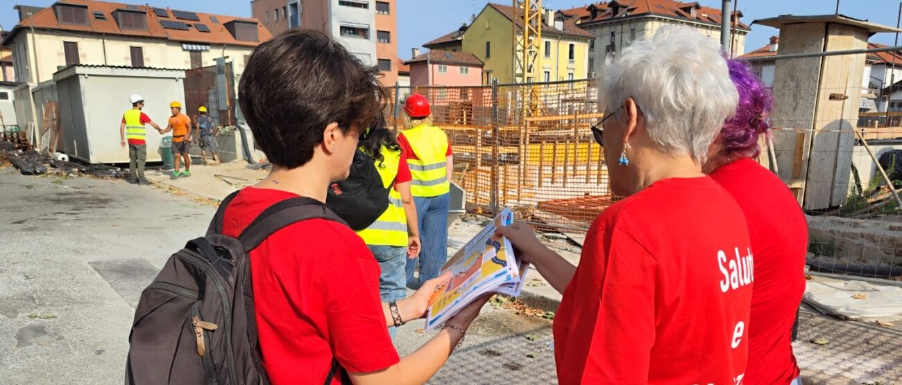 Salute Caldo Fillea Cgil Camera lavoro sopralluogo cantieri Monza materiale info