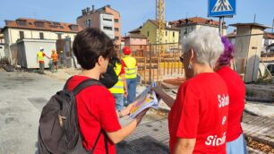 Salute Caldo Fillea Cgil Camera lavoro sopralluogo cantieri Monza materiale info