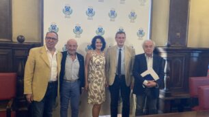 I protagonisti della conferenza stampa per la presentazione dell'accordo tra Borsa e Capac