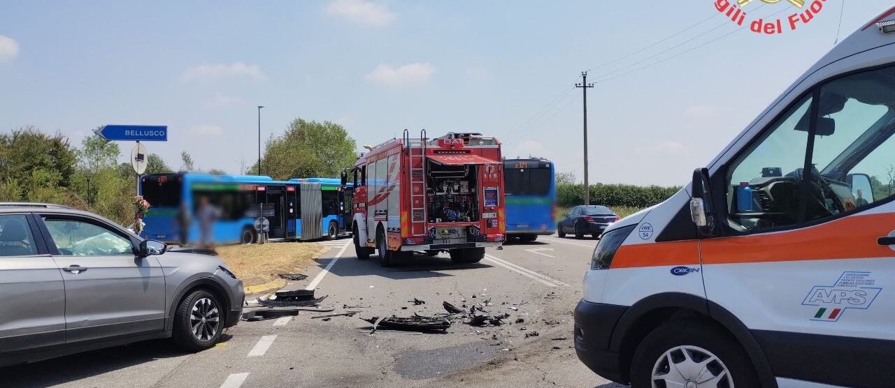 La scena dell'incidente a Bellusco
