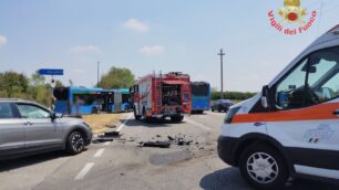 La scena dell'incidente a Bellusco
