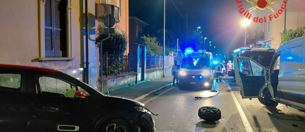 La scena dell'incidente accaduto ad Albiate