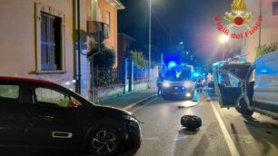 La scena dell'incidente accaduto ad Albiate