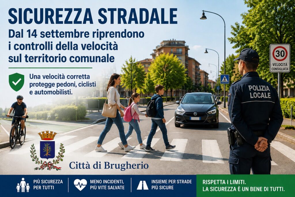 Brugherio campagna polizia locale sicurezza strada