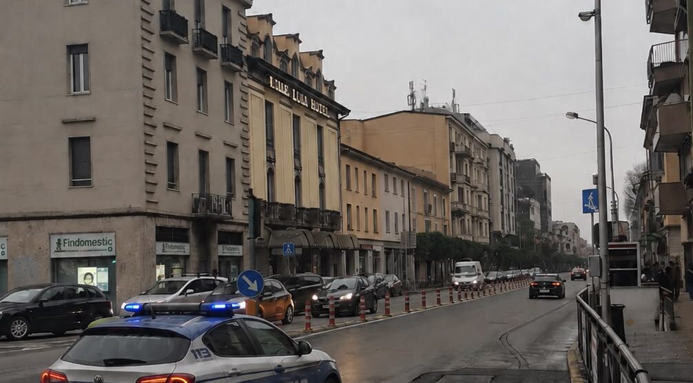 Una pattuglia della Polizia a Monza