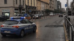 Una pattuglia della Polizia a Monza