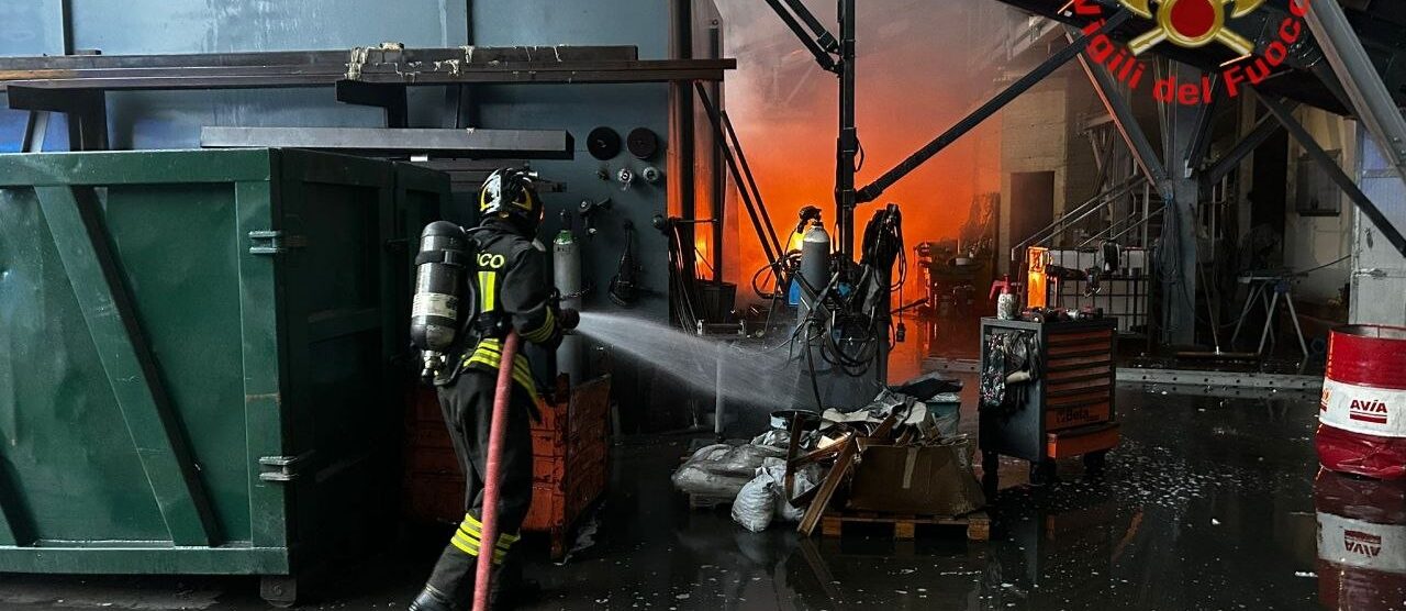 I vigili del fuoco a Brugherio