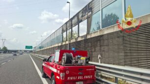 I vigili del fuoco lungo la A4 per un incendio