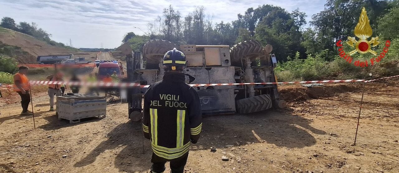 La scena dell'incidente nel cantiere di Arcore