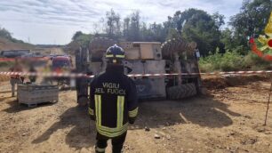La scena dell'incidente nel cantiere di Arcore