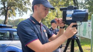 La Polizia stradale con il Telelaser a Monza