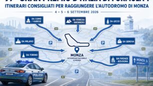 La mappa degli itinerari consigliati per arrivare a Monza