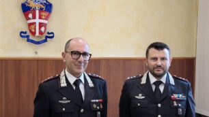 Il tenente colonnello Mansueto Cosentino, a destra, con il comandante provinciale Rosario Di Gangi