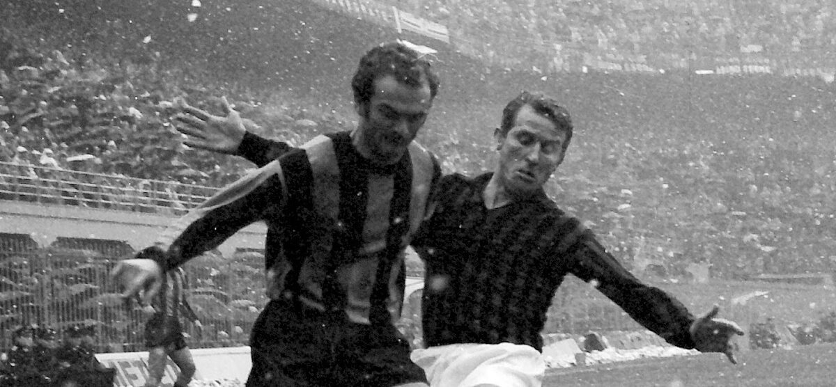 Mazzola Trapattoni, Milan Inter 0-1 69-70, nevicata - foto Wikipedia/Liverani