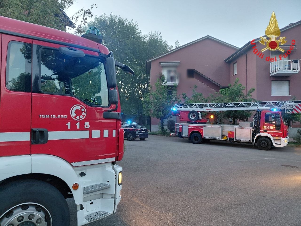 I vigili del fuoco a Carate Brianza