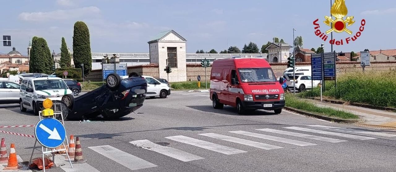 La scena dell'incidente a Bernareggio