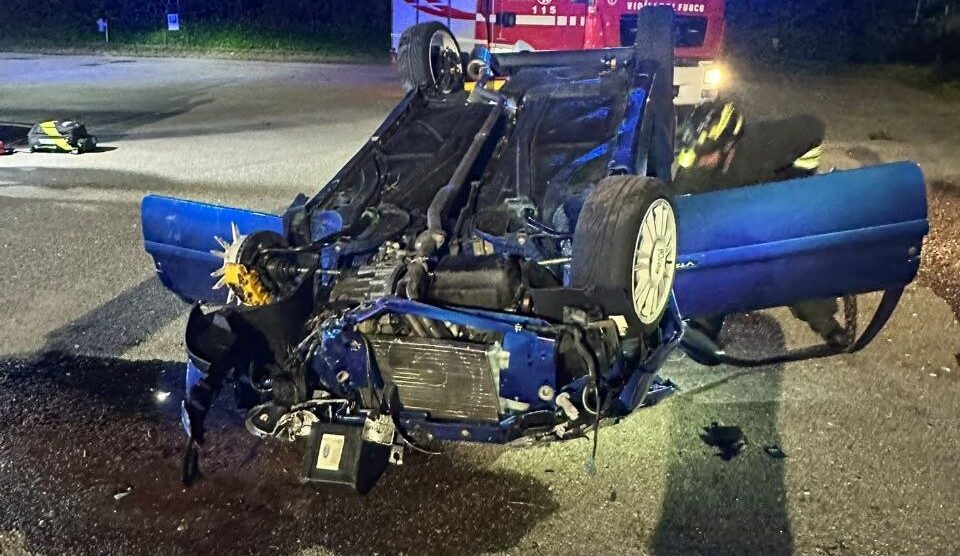 La scena dell'incidente a Briosco