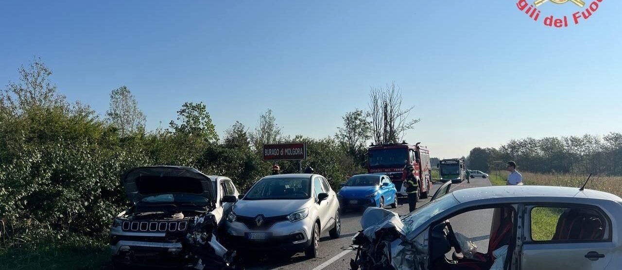 La scena dell'incidente accaduto a Burago