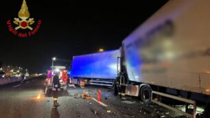 La scena dell'incidente sulla A4 a Caponago