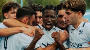 Calcio Eccellenza 2026 Seregno calciatori festeggiano Dabo