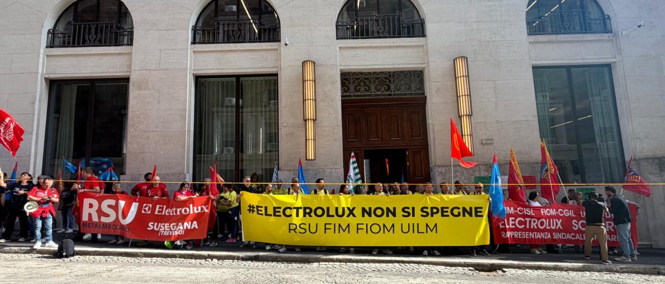 Electrolux manifestazione foto Fim Fiom Uilm