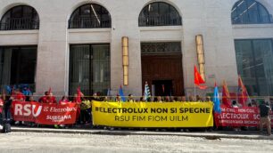 Electrolux manifestazione foto Fim Fiom Uilm