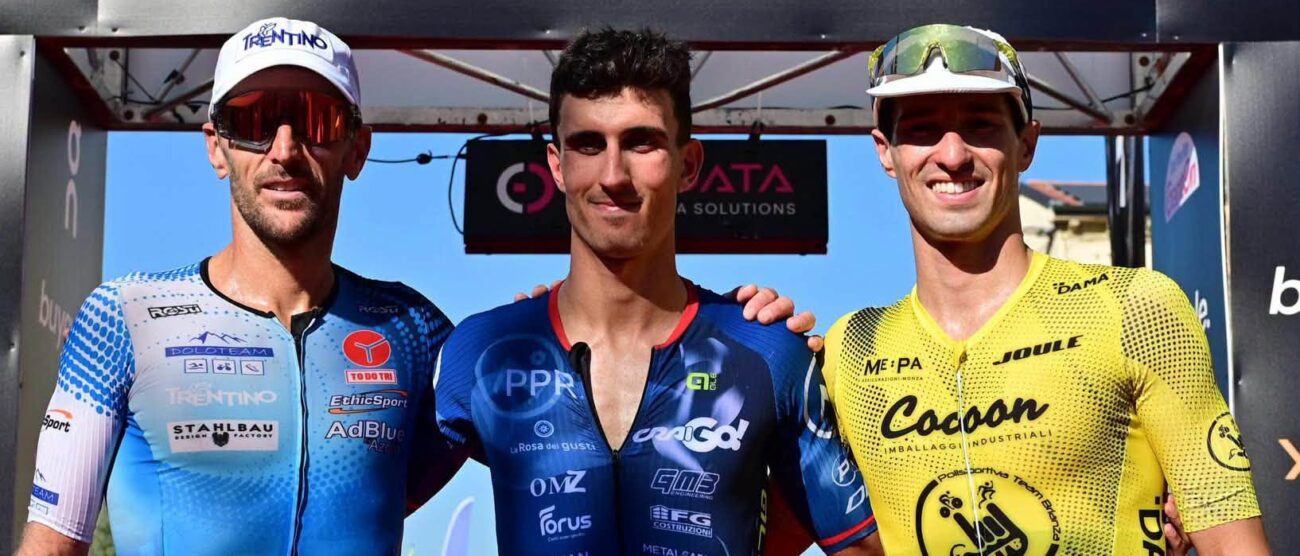 Lissone Triathlon 2026 da sinistra A.De Gasperi A.Figini F.Murero