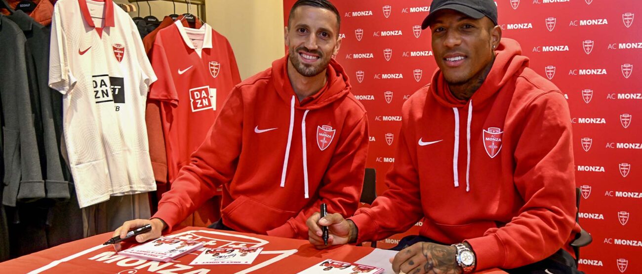 Calcio Serie A Ac Monza Meet & Greet negozio Andros con Michael Folorunsho e Patrick Ciurria